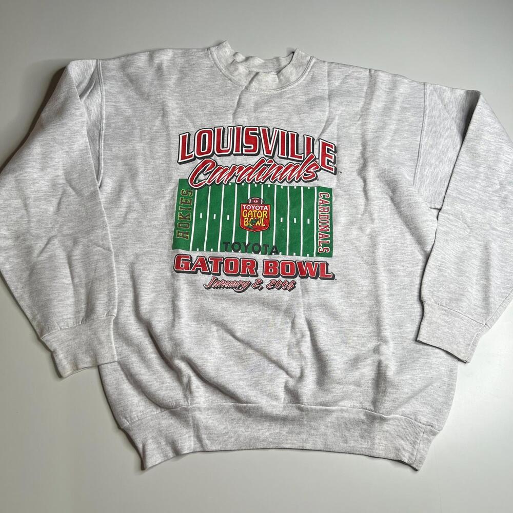 Vintage 2006 Louisville Cardinals Hokies Toyota Gator Bowl‎ Sweatshirt Hanes M